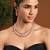 Gold plated stylish design crystal diamond oval shape necklace with earrings & maang tikka jewellery