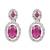 Silver plated stylish design crystal diamond oval shape necklace with earrings & maang tikka jewellery