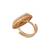 Gold plated traditional floral design with pearl comfort fit finger ring for women (fl272)
