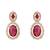 Gold plated stylish design crystal diamond oval shape necklace with earrings & maang tikka jewellery
