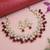 Gold plated traditional handcrafted stone choker necklace jewellery set with earrings for women (ij374m)