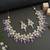 Gold plated traditional handcrafted stone choker necklace jewellery set with earrings for women (purple)