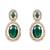 Gold plated stylish design crystal diamond oval shape necklace with earrings & maang tikka jewellery