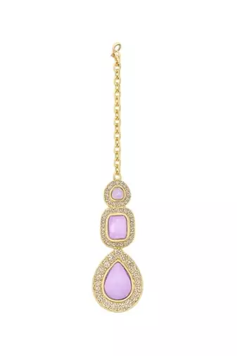 Traditional kundan & stone choker necklace jewellery with earrings & maang tikka set for women/girls 