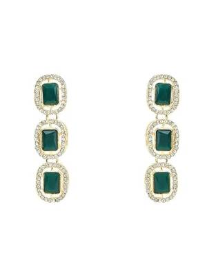Gold plated traditional stone special necklace with earring & maang tikka set for women 5