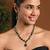 Silver plated stylish design crystal diamond necklace with earrings & maang tikka jewellery set for women (green)