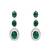 Silver plated stylish design crystal diamond necklace with earrings & maang tikka jewellery set for women (green)