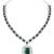 Silver plated stylish design crystal diamond necklace & earrings jewellery set for women (silver green)