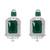 Silver plated stylish design crystal diamond necklace & earrings jewellery set for women (silver green)