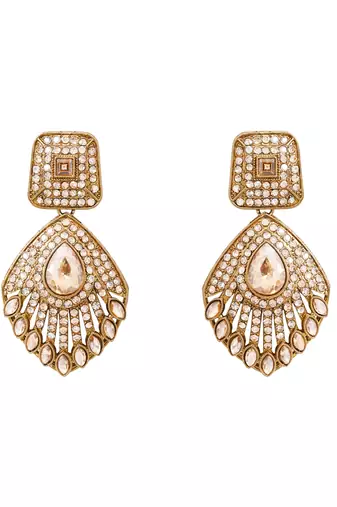 Gold plated traditional square & stone choker necklace jewellery with earrings & maang tikka set for women 