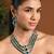 Gold plated traditional multi-layer round stone necklace jewellery with earrings & maang tikka set for women (ij409zg z)
