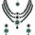 Gold plated traditional multi-layer round stone necklace jewellery with earrings & maang tikka set for women (ij409zg z)