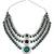 Gold plated traditional multi-layer round stone necklace jewellery with earrings & maang tikka set for women (ij409zg z)