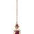 Gold plated stylish design crystal diamond necklace with earrings & maang tikka jewellery set for women (wine)