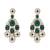 Traditional teardrop design & stone necklace jewellery with earrings & maang tikka set for women (ij414) (green)
