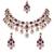 Traditional teardrop design & stone necklace jewellery with earrings & maang tikka set for women (ij414) (wine)