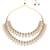 Gold plated stylish design crystal diamond necklace with earrings & maang tikka jewellery set for women (green)