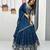 Navy Blue Cotton Lehenga with Golden Thread Embroidery, Elephant Motifs, Stitched Style with Blouse and Dupatta