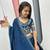 Navy Blue Cotton Lehenga with Golden Thread Embroidery, Elephant Motifs, Stitched Style with Blouse and Dupatta