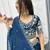 Navy Blue Cotton Lehenga with Golden Thread Embroidery, Elephant Motifs, Stitched Style with Blouse and Dupatta