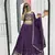 Purple Cotton Lehenga with Golden Thread Embroidery, Elephant Motifs, Stitched Style with Blouse and Dupatta