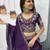 Purple Cotton Lehenga with Golden Thread Embroidery, Elephant Motifs, Stitched Style with Blouse and Dupatta