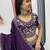 Purple Cotton Lehenga with Golden Thread Embroidery, Elephant Motifs, Stitched Style with Blouse and Dupatta