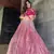 Pink Sequins Work Glitter Georgette Flared Lehenga with Blouse