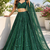 GREEN Rainbow Sequins & Dori Work Net Flared Lehenga with Net Dupatta and Unstitched Net Blouse