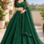 GREEN Rainbow Sequins & Dori Work Net Flared Lehenga with Net Dupatta and Unstitched Net Blouse