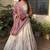 Off White Net Lehenga with Floral Sequins Embroidery, Lavender Dupatta, Stitched Style with Blouse