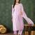 Women Gorgeous Cotton Blend Fabric Thread Work Straight Kurta, Pant and Dupatta Set