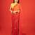 Red embroidered chiffon saree