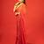 Red embroidered chiffon saree
