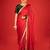 Red embroidered satin saree