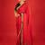Red embroidered satin saree