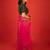 Hot pink embroidered organza saree