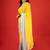 Yellow embroidered georgette saree