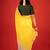 Yellow embroidered georgette saree