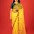Mustard embroidered organza saree