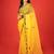 Mustard embroidered organza saree