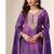 Purple silk semi stitched wedding suits