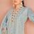 Sky blue naylon oarganza semi stitched suit with multi thread & sequence embroidery work