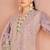 Lavender naylon oarganza semi stitched suit with multi thread & sequence embroidery work