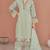 Light green naylon oarganza semi stitched suit with multi thread & sequence embroidery work
