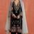 Black heavy velvet semi stitched suit with embroidery work