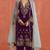 Maroon heavy velvet semi stitched suit with embroidery work