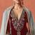 Red heavy velvet semi stitched suit with embroidery work