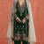 Dark green heavy velvet semi stitched suit with embroidery work