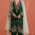 Dark green heavy velvet semi stitched suit with embroidery work